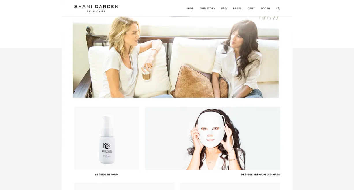The Shani Darden Skin Care homepage